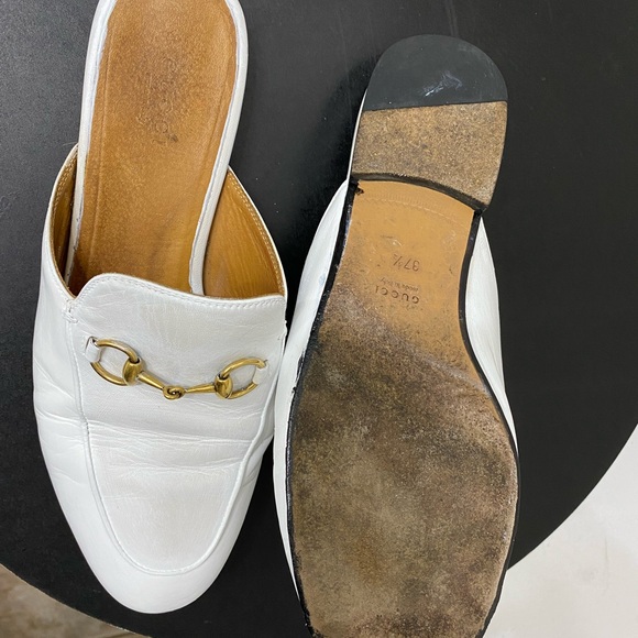 GUCCI Authentic White leather mules Size 7 Serial No: 423514 EU 37.5 Used - Picture 7 of 9